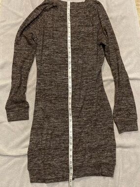 Long Sleeve Knit Dress, Brown and Gray